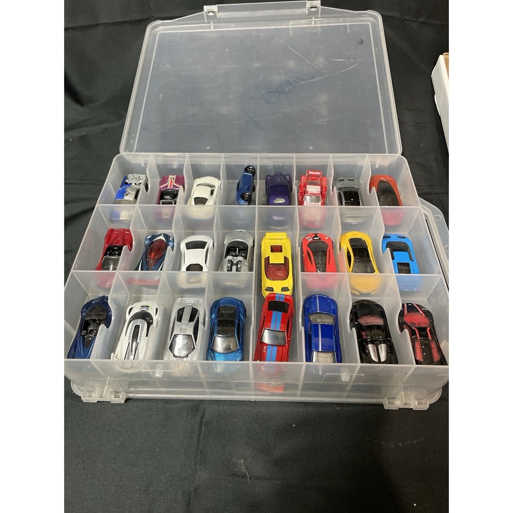 48 Hot Wheels Matchbox 1:64 Diecast Cars Lot w/ Storage Case Mixed